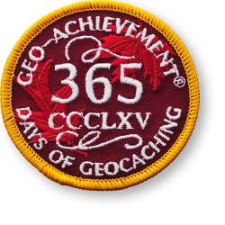 Patch 365 Days of Geocaching Geo-Achievement