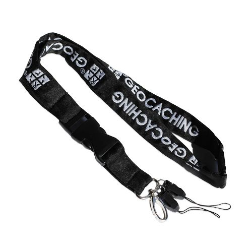 Standard Black/White GC Woven Lanyard