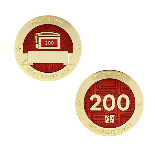 Milestone Geocoin and Tag Set - 200 Finds