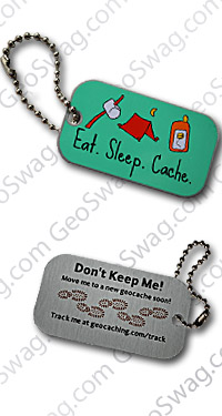 Trackable - Eat Sleep Cache Tag